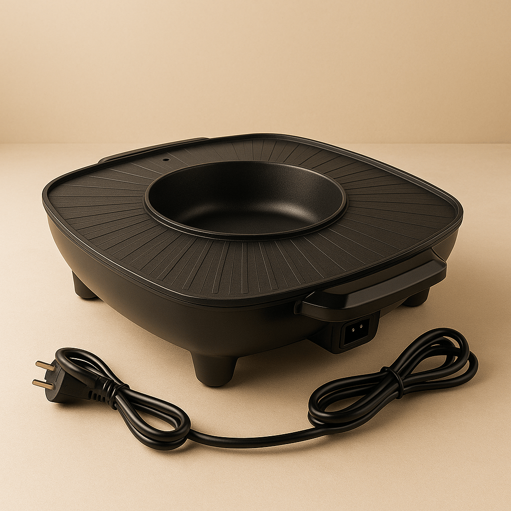 🔥 Grill DuoPro™ - Barbecue & Hot Pot sans fumée pour des repas conviviaux à la maison - FaciliCasa