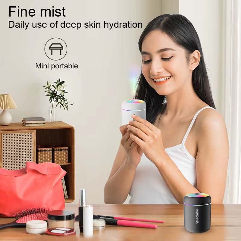 🏷️ Humilight™ – Mini Humidificateur USB 180ml avec LED arc - en - ciel pour une ambiance zen à la maison ou au bureau - FaciliCasa