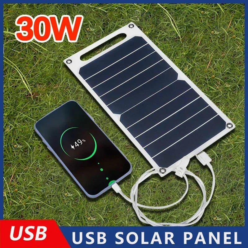 🔋 SolarGo™ – Panneau Solaire USB 30W Étanche – Recharge éco, partout, tout le temps - FaciliCasa