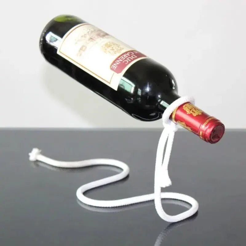 WineRope™ – Support Bouteille de Vin Illusion Flottante en Corde Tressée, Design Original et Élégant - FaciliCasa