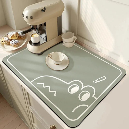 🧼 AbsorbaMat™ - Tapis Égouttoir Ultra - Absorbant & Antidérapant pour Cuisine et Salle de Bain - FaciliCasa