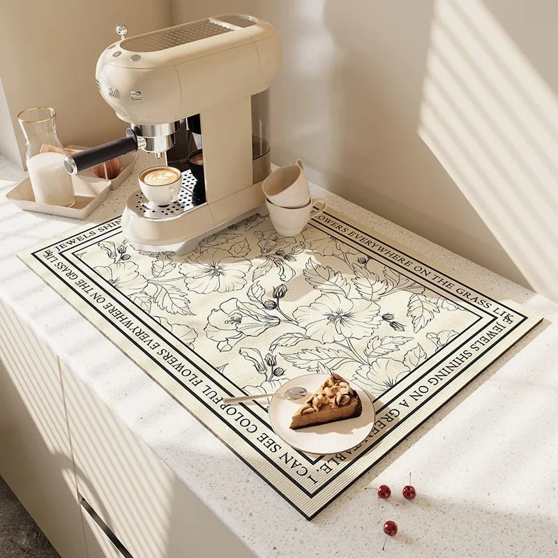 🧼 AbsorbaMat™ - Tapis Égouttoir Ultra - Absorbant & Antidérapant pour Cuisine et Salle de Bain - FaciliCasa