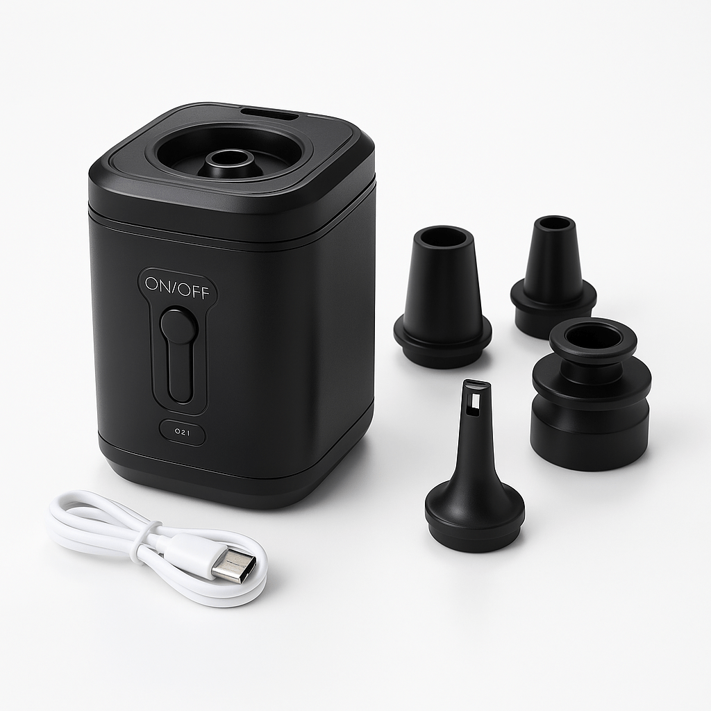 AirFlex Pro™ – Mini Pompe à Air Électrique Sans Fil – Ultra Puissante, Compacte et Multi - Embouts - FaciliCasa