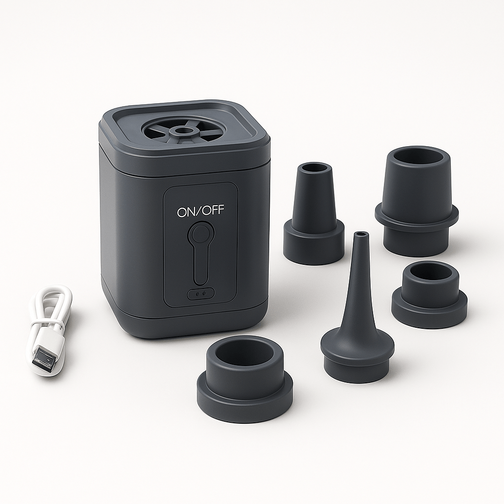 AirFlex Pro™ – Mini Pompe à Air Électrique Sans Fil – Ultra Puissante, Compacte et Multi - Embouts - FaciliCasa