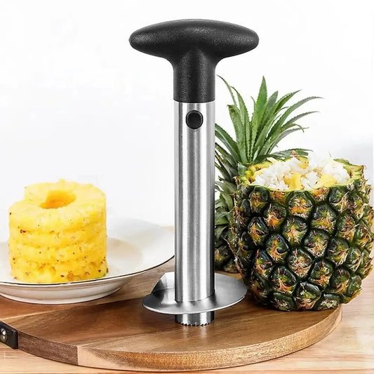 AnanaSpin™ – Coupe - ananas en acier inoxydable ultra - rapide pour des tranches parfaites et juteuses sans effort - FaciliCasa