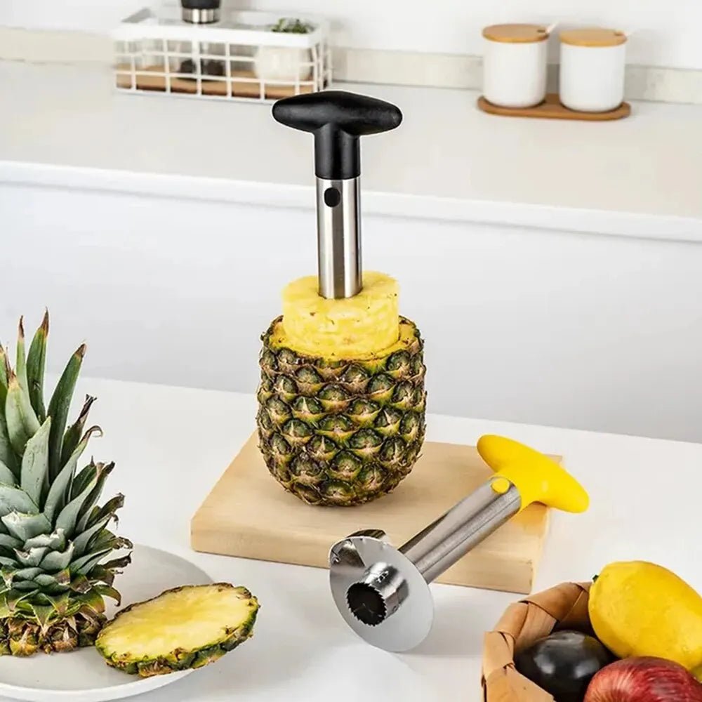 AnanaSpin™ – Coupe - ananas en acier inoxydable ultra - rapide pour des tranches parfaites et juteuses sans effort - FaciliCasa