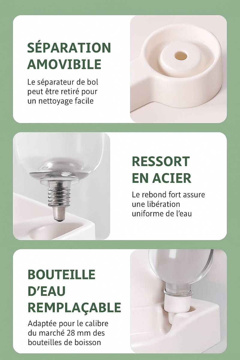 🐾 AquaBuddy™ - Le bol intelligent 2 - en - 1 pour nourrir et hydrater votre animal en continu - FaciliCasa