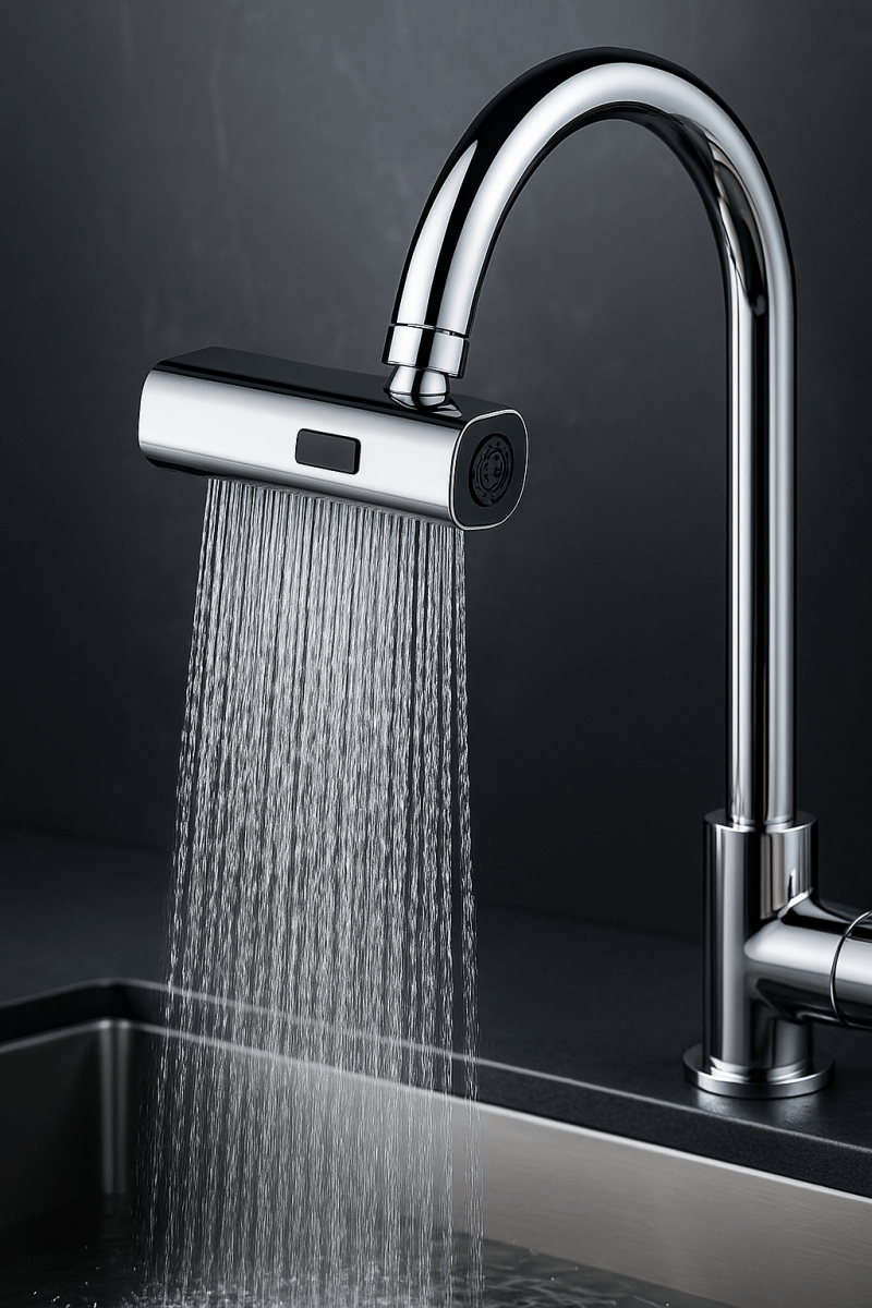 AquaFlex™ – Aérateur de Robinet 3 Modes | Économie d’Eau & Jet Haute Pression Multi - Usages - FaciliCasa