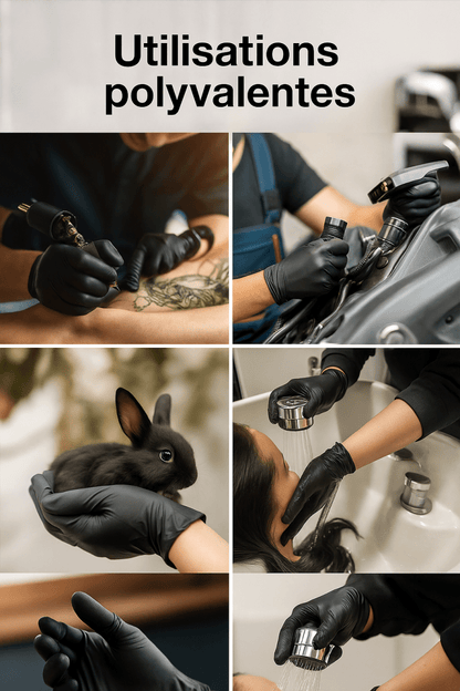 🧤 BlackGuard™ - Gants Jetables en Nitrile Noir Ultra - Résistants Protégez vos mains avec style et efficacité – Que ce soit en cuisine, en atelier, ou au volant. - FaciliCasa