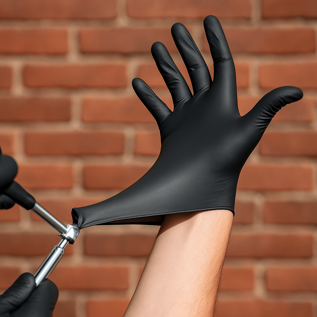 🧤 BlackGuard™ - Gants Jetables en Nitrile Noir Ultra - Résistants Protégez vos mains avec style et efficacité – Que ce soit en cuisine, en atelier, ou au volant. - FaciliCasa