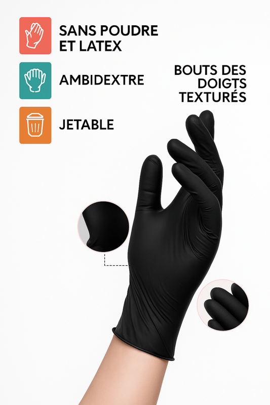 🧤 BlackGuard™ - Gants Jetables en Nitrile Noir Ultra - Résistants Protégez vos mains avec style et efficacité – Que ce soit en cuisine, en atelier, ou au volant. - FaciliCasa