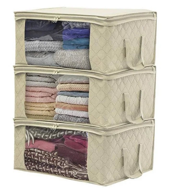 Large Capacity Clothing Storage Box,For Organizing Bedroom Closets, Clothes and Quilts,Storage and Storage with Lids and Handles