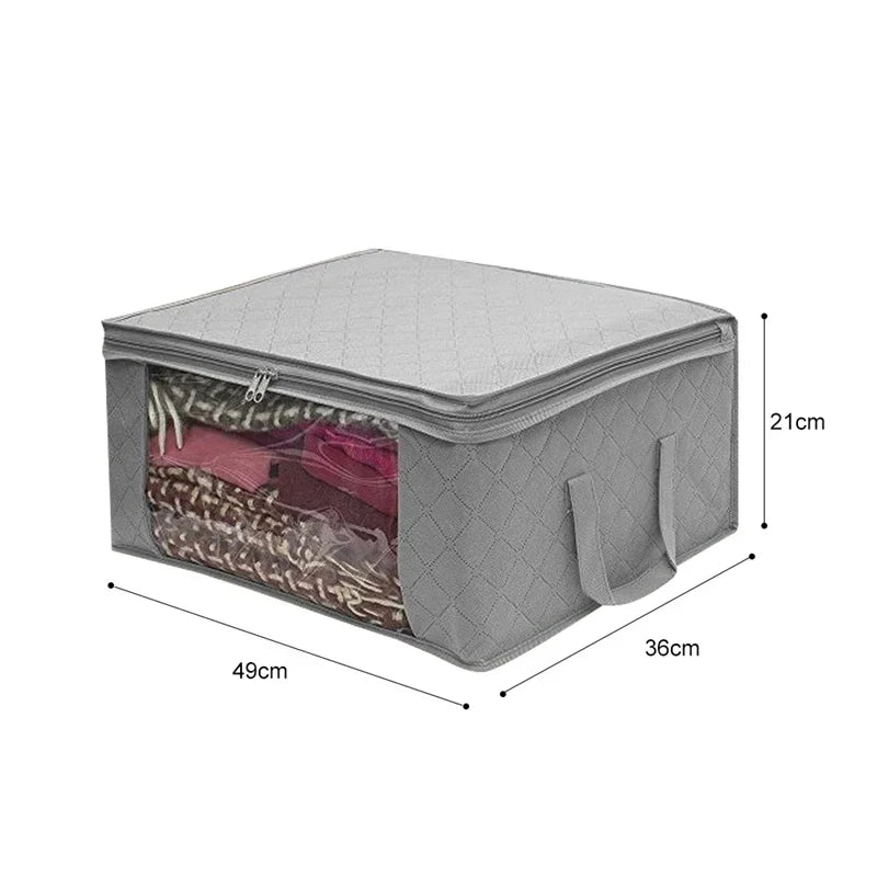 Large Capacity Clothing Storage Box,For Organizing Bedroom Closets, Clothes and Quilts,Storage and Storage with Lids and Handles