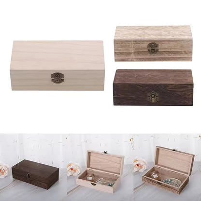 WoodMemory™ – Boîte de Rangement Vintage en Bois avec Fermoir – Idéale pour Bijoux, Souvenirs et Décoration Authentique - FaciliCasa