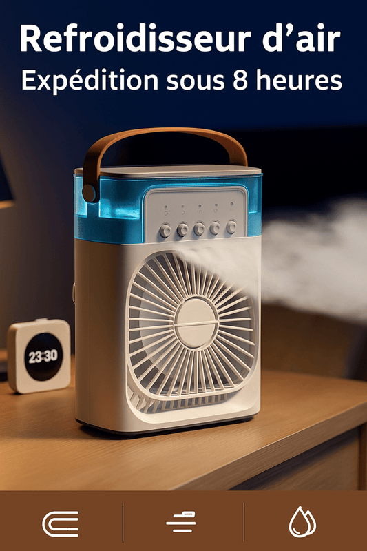 ChillAir 3 - en - 1™ – Climatiseur, humidificateur & veilleuse pour un été au frais - FaciliCasa