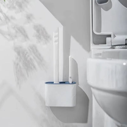 CleanFlex™ – Brosse WC en Silicone Long Manche – Nettoyage Sans Éclaboussures, Séchage Rapide & Support Mural - FaciliCasa
