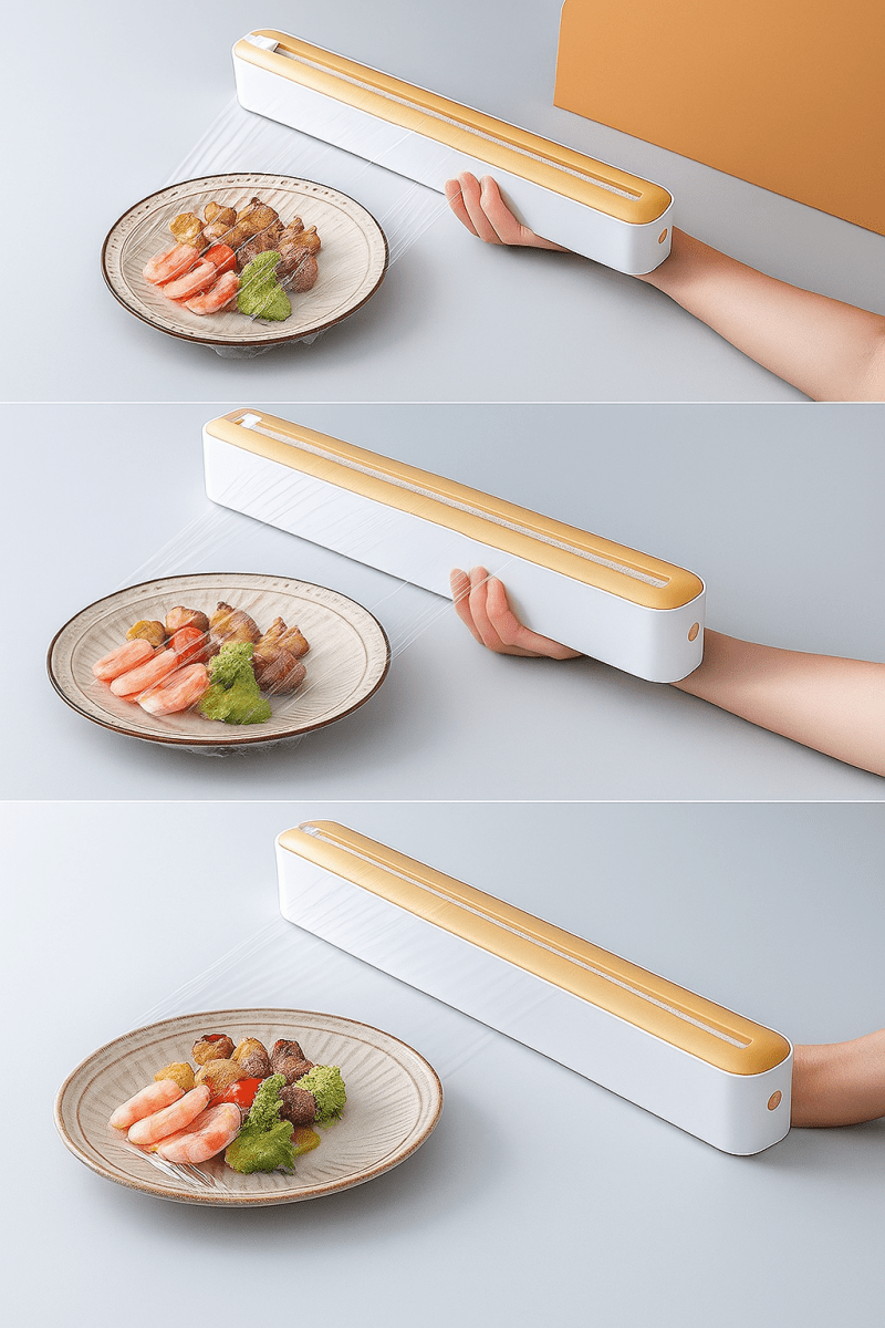 ClipWrap™ - Distributeur magnétique de film alimentaire avec coupe ultra - précise pour cuisine propre et rapide - FaciliCasa