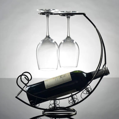 Creative Hanging Metal Wine and Glass Rack for Bar Display and Storage - FaciliCasa