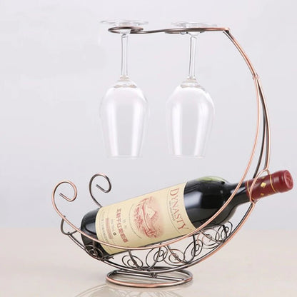 Creative Hanging Metal Wine and Glass Rack for Bar Display and Storage - FaciliCasa
