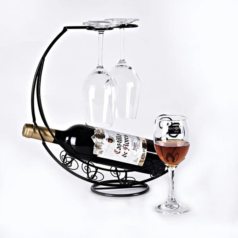 Creative Hanging Metal Wine and Glass Rack for Bar Display and Storage - FaciliCasa