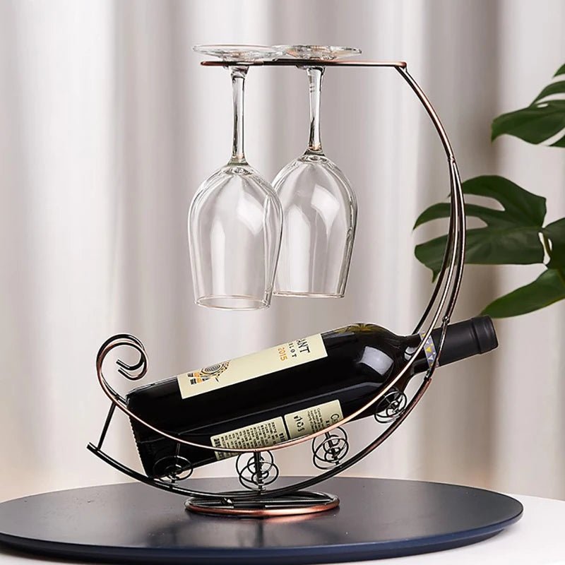 Creative Hanging Metal Wine and Glass Rack for Bar Display and Storage - FaciliCasa
