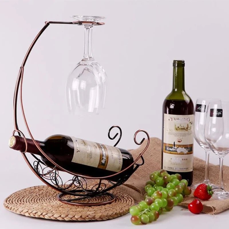 Creative Hanging Metal Wine and Glass Rack for Bar Display and Storage - FaciliCasa