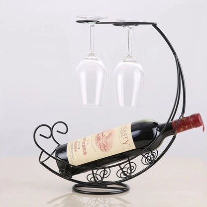 Creative Hanging Metal Wine and Glass Rack for Bar Display and Storage - FaciliCasa