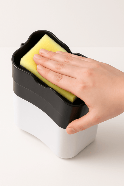 SoapPress™ – Distributeur de Liquide Vaisselle avec Éponge | Gain de Temps & Zéro Gaspillage au Lavage - FaciliCasa