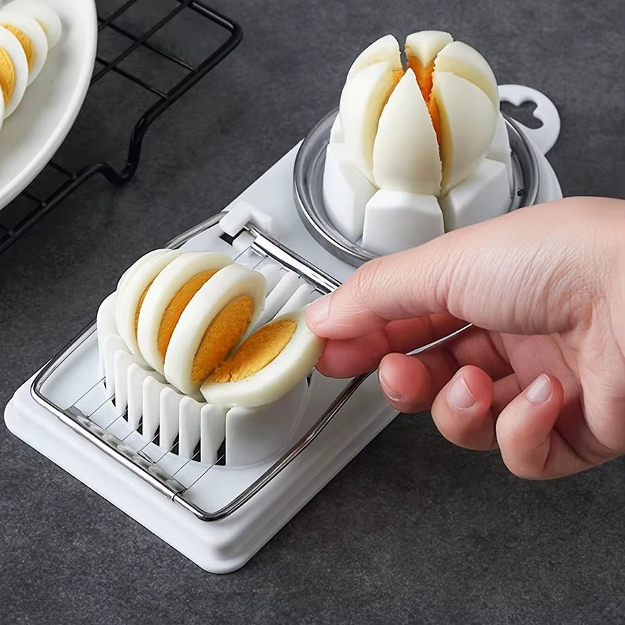 EggMaster™ - Coupe - œufs multifonction 2 - en - 1 en acier inoxydable pour des tranches parfaites et rapides - FaciliCasa