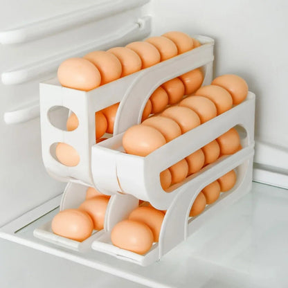 🥚 EggRoller™ - Rangez vos œufs intelligemment et sans effort Support à œufs automatique 3/4 couches – Organisation cuisine gain de place, design coulissant, stockage grande capacité - FaciliCasa