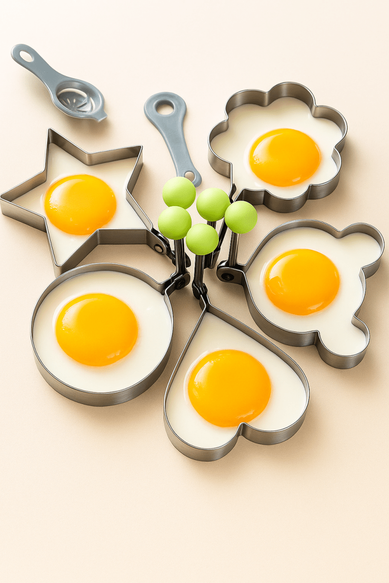 🔥 EggShape™ - Moules à Œufs Créatifs en Inox pour Petits - Déjeuners Fun et Rapides - FaciliCasa
