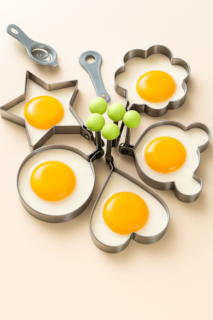 🔥 EggShape™ - Moules à Œufs Créatifs en Inox pour Petits - Déjeuners Fun et Rapides - FaciliCasa