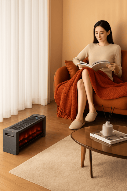 🔥 FireGlow™ - Cheminée Électrique 3D à Effet Flamme – Chauffe instantanément et transforme l’ambiance - FaciliCasa