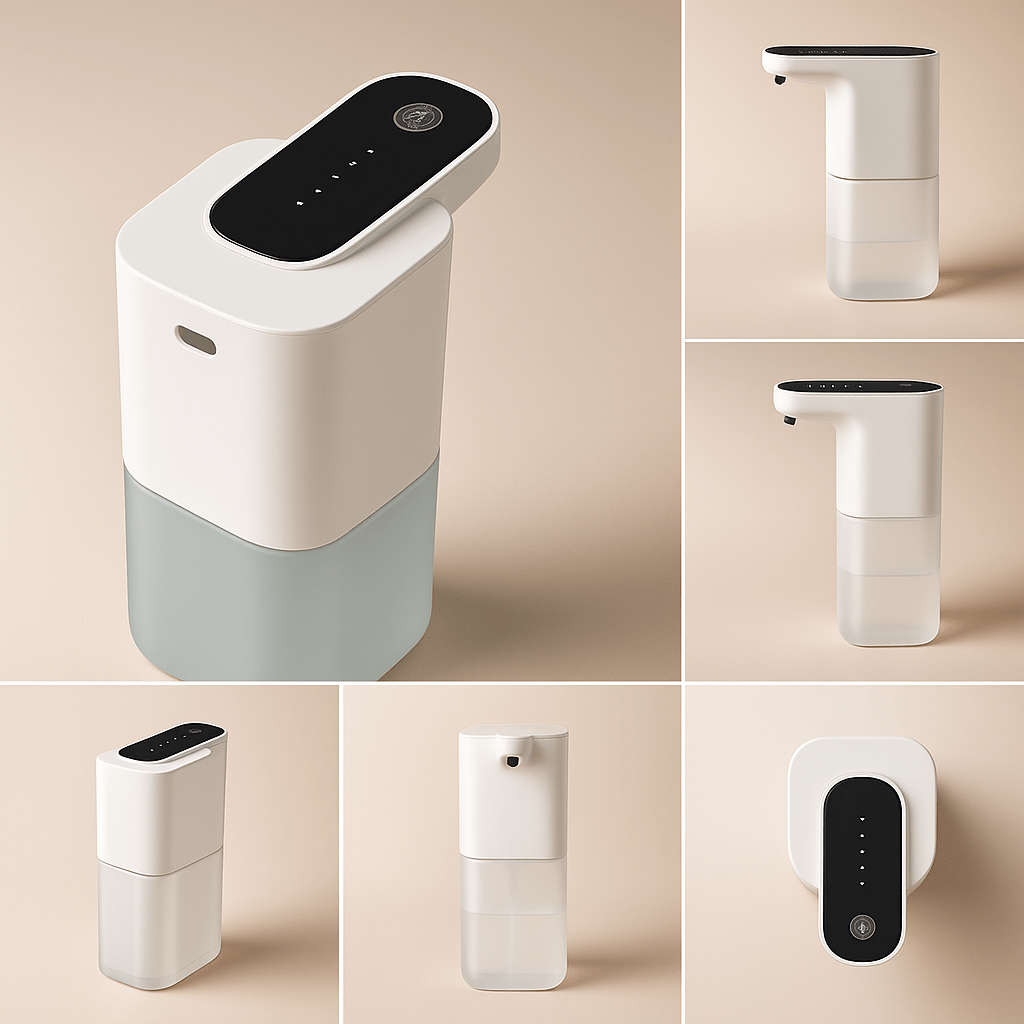 FoamSense™ – Distributeur Automatique de Savon Mousse à Détection Infrarouge, Recharge USB & Design Hygiénique - FaciliCasa