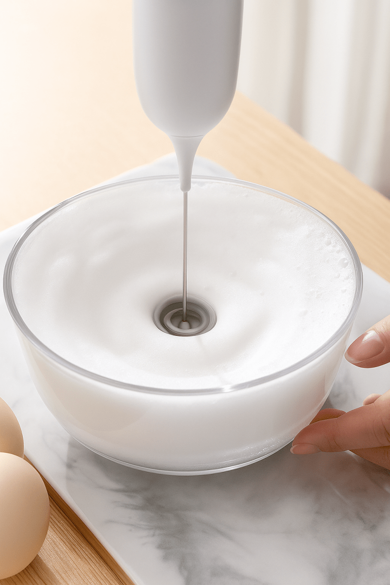 FoamX™ – Mousseur à lait électrique portable, idéal pour cappuccino, café latte et boissons mousseuses maison - FaciliCasa