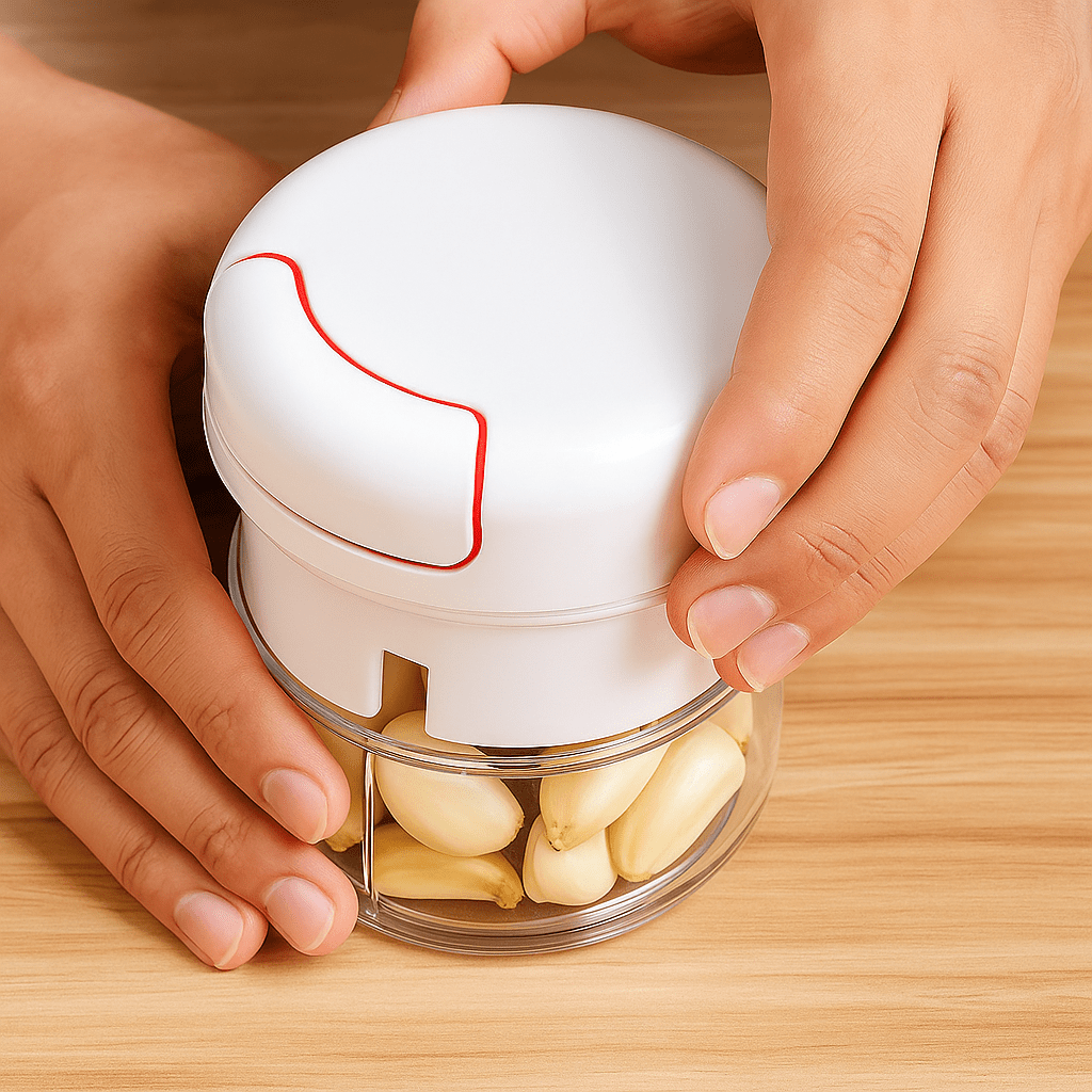 GarlicTwist™ – Broyeur d’ail manuel multifonction - Coupez, hachez, mixez en quelques secondes - FaciliCasa