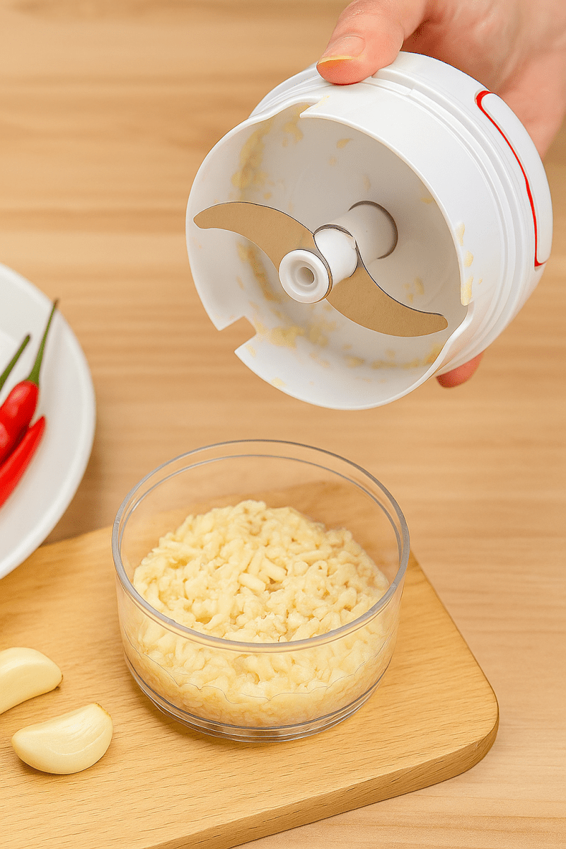 GarlicTwist™ – Broyeur d’ail manuel multifonction - Coupez, hachez, mixez en quelques secondes - FaciliCasa