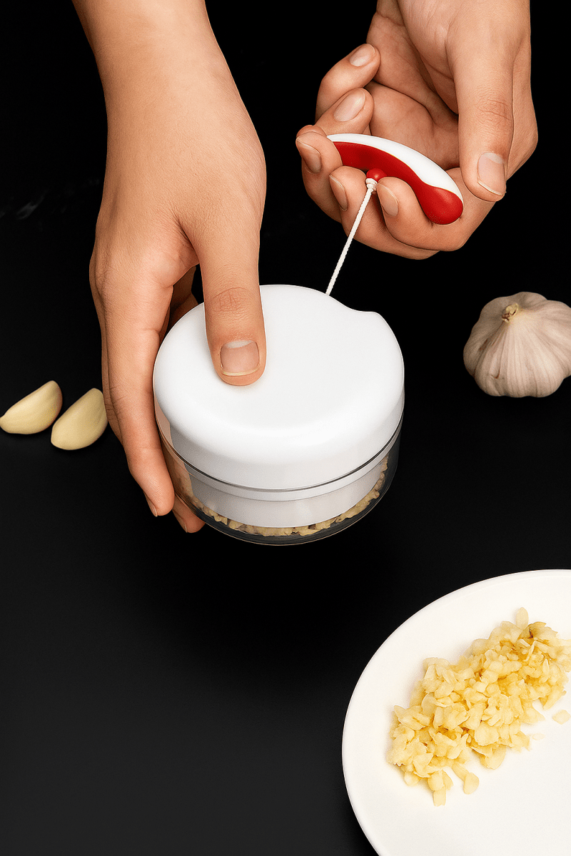 GarlicTwist™ – Broyeur d’ail manuel multifonction - Coupez, hachez, mixez en quelques secondes - FaciliCasa