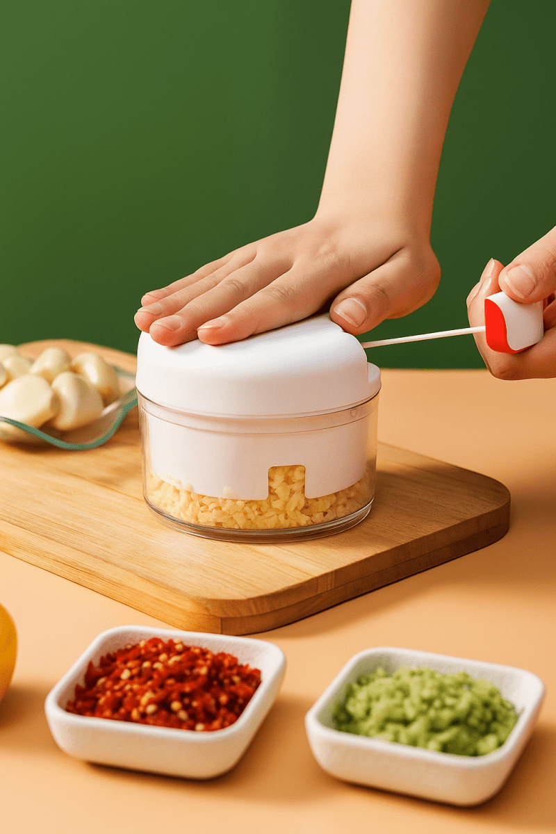 GarlicTwist™ – Broyeur d’ail manuel multifonction - Coupez, hachez, mixez en quelques secondes - FaciliCasa