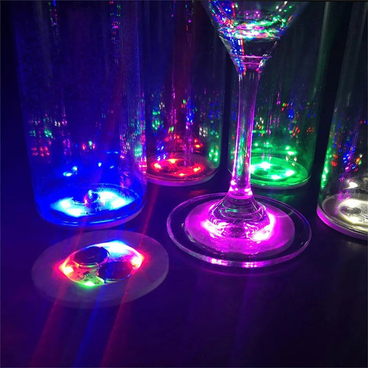 GlowLite™ – Dessous de verre LED autocollants - Ambiance lumineuse garantie pour vos soirées ! - FaciliCasa