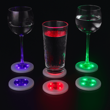 GlowLite™ – Dessous de verre LED autocollants - Ambiance lumineuse garantie pour vos soirées ! - FaciliCasa