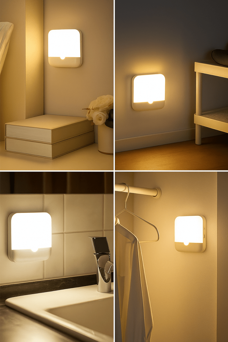 🔥 GlowLite™ - Veilleuse LED à capteur de mouvement rechargeable, lumière intelligente pour couloir, escalier et placards - FaciliCasa