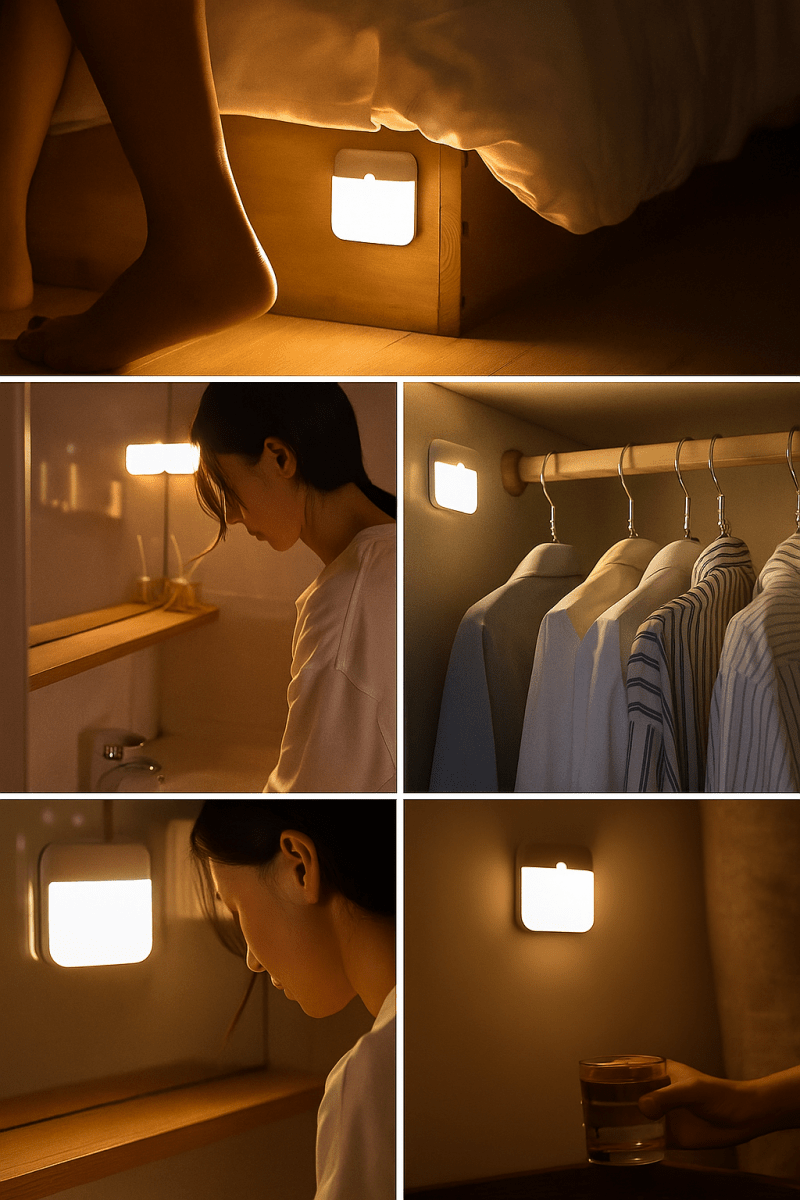 🔥 GlowLite™ - Veilleuse LED à capteur de mouvement rechargeable, lumière intelligente pour couloir, escalier et placards - FaciliCasa