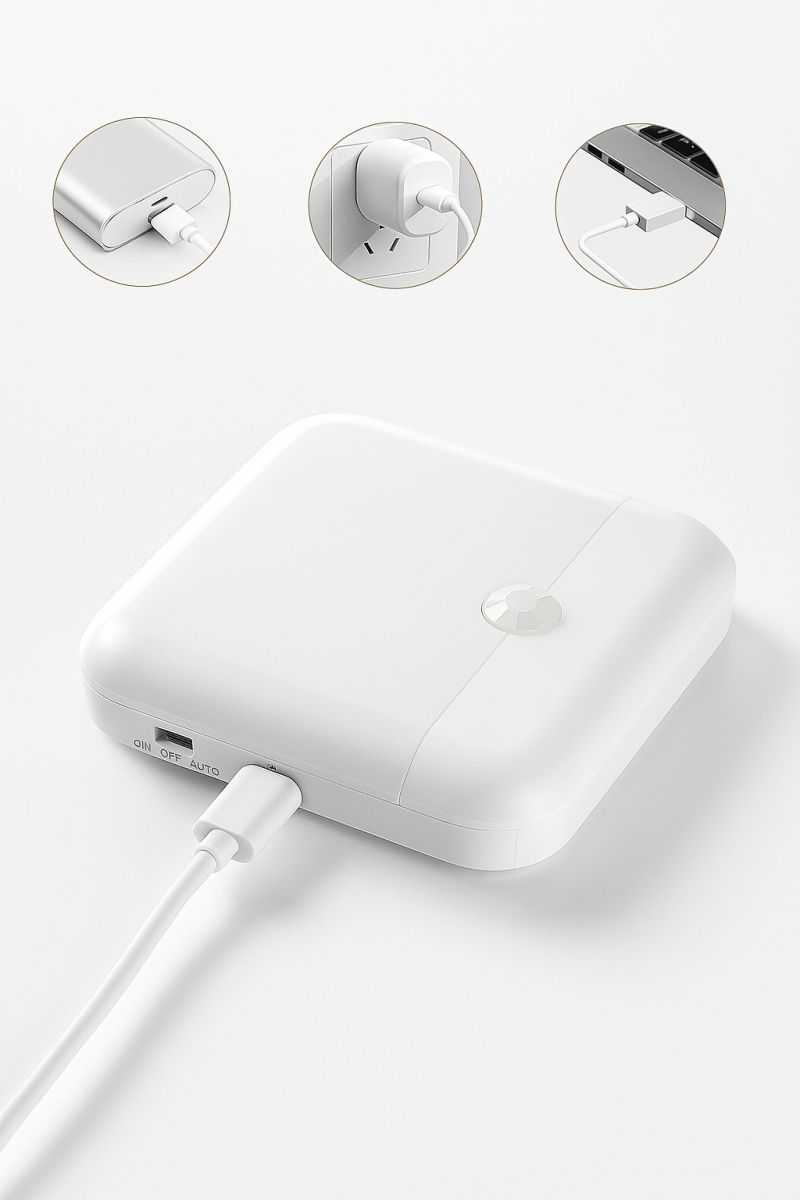 🔥 GlowLite™ - Veilleuse LED à capteur de mouvement rechargeable, lumière intelligente pour couloir, escalier et placards - FaciliCasa