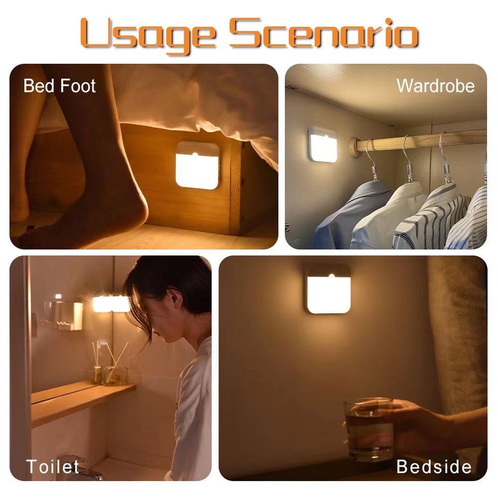 🔥 GlowLite™ - Veilleuse LED à capteur de mouvement rechargeable, lumière intelligente pour couloir, escalier et placards - FaciliCasa