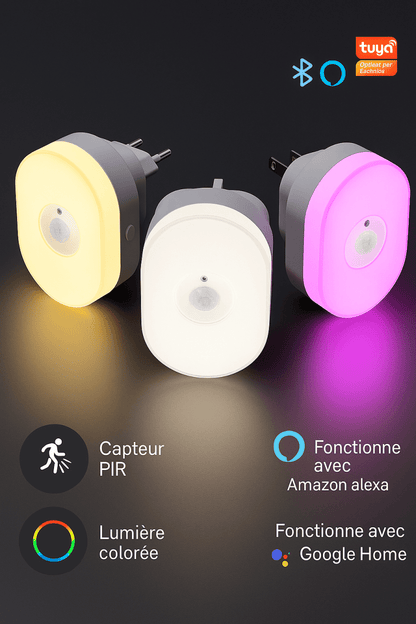 GlowSense™ - Veilleuse intelligente WiFi à détection de mouvement, lumière douce et contrôle mobile - FaciliCasa
