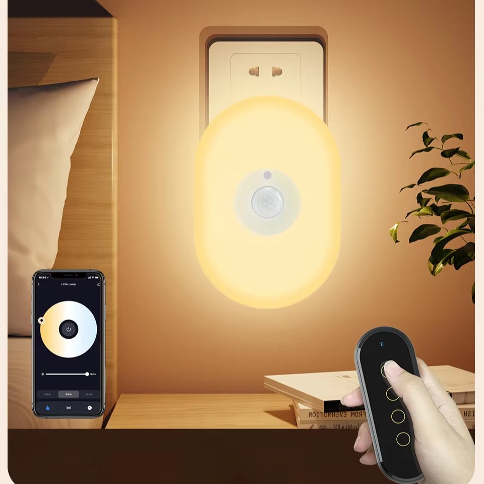 GlowSense™ - Veilleuse intelligente WiFi à détection de mouvement, lumière douce et contrôle mobile - FaciliCasa