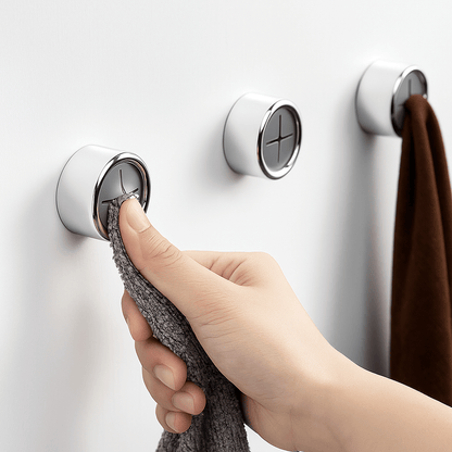 🧲 GripHook™ – Crochets adhésifs sans perçage – Fixation ultra forte et élégance inox pour torchons et serviettes - FaciliCasa