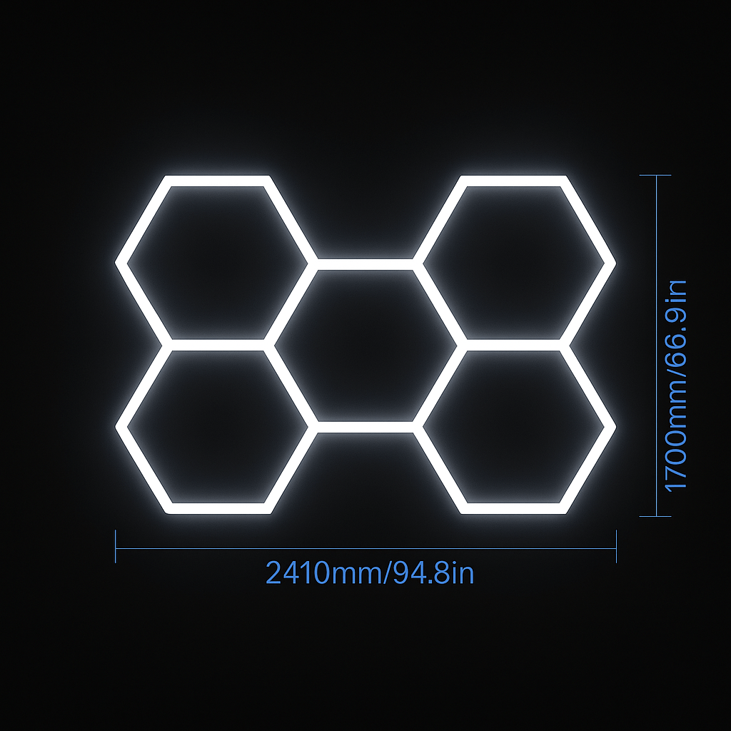 🔥 HexaLumen™ - Éclairage LED alvéolaire design pour garage, salle de sport et shop moderne - FaciliCasa