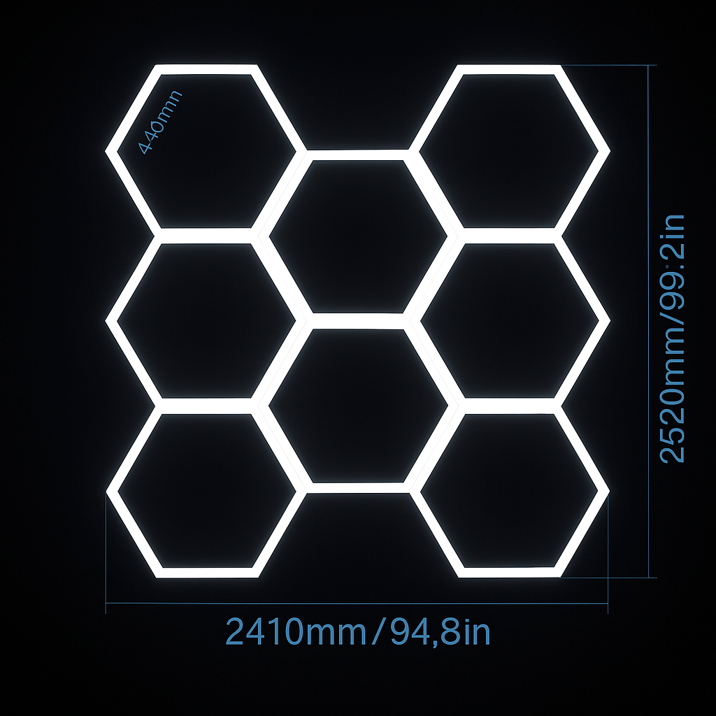 🔥 HexaLumen™ - Éclairage LED alvéolaire design pour garage, salle de sport et shop moderne - FaciliCasa